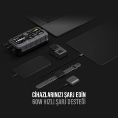 NOCO Genius GBX45 Akü Takviye 12V 1250Amp Ultrasafe Lityum + Powerbank + Led Lamba