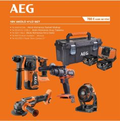 Aeg 4 lü Set 18V Akülü BBH18BL+BSB18C3BL+BEWS18+BAF18