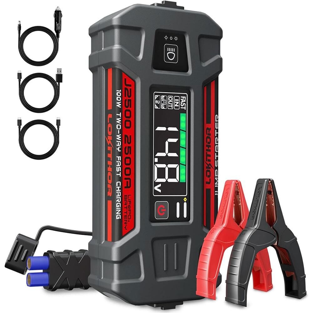 Lokithor J2500 Akıllı Akü Takviye + Powerbank + Led Lamba 12V 2500Amp LiFePO4