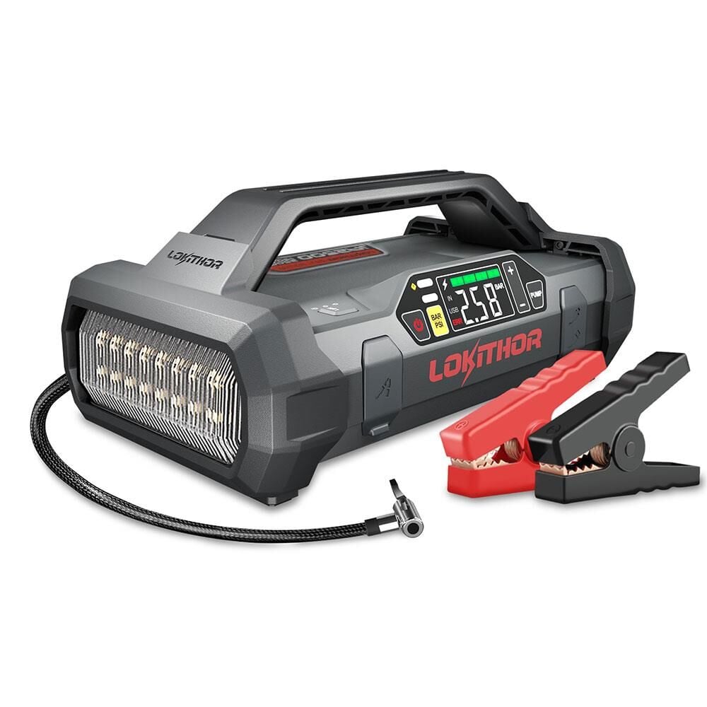 Lokithor JA2500 Akıllı Akü Takviye + Pompa + Powerbank + Led Lamba 12V 2500Amp LiFePO4