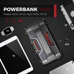 Lokithor JA2500 Akıllı Akü Takviye + Pompa + Powerbank + Led Lamba 12V 2500Amp LiFePO4