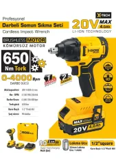 SGS5503 Darbeli Somun Sökme Makinası 1/2'' 650Nm 20V 4Ah (Tek Akülü)