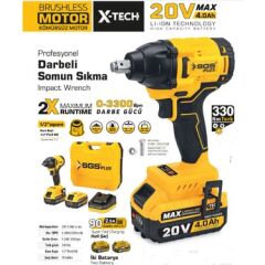 Sgs 5502 Akülü Darbeli Somun Sıkma 20 Volt / 4 Amper Çift Akülü