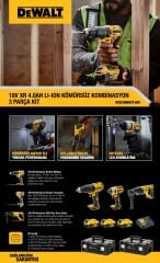 Dewalt DCK369M3T Kömürsüz 3’lü Set (DCD788+DCF787+DCH133)