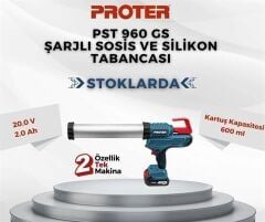 Proter PST 960 GS Şarjlı Sosis Silikon Tabancası Çift Akülü 20v