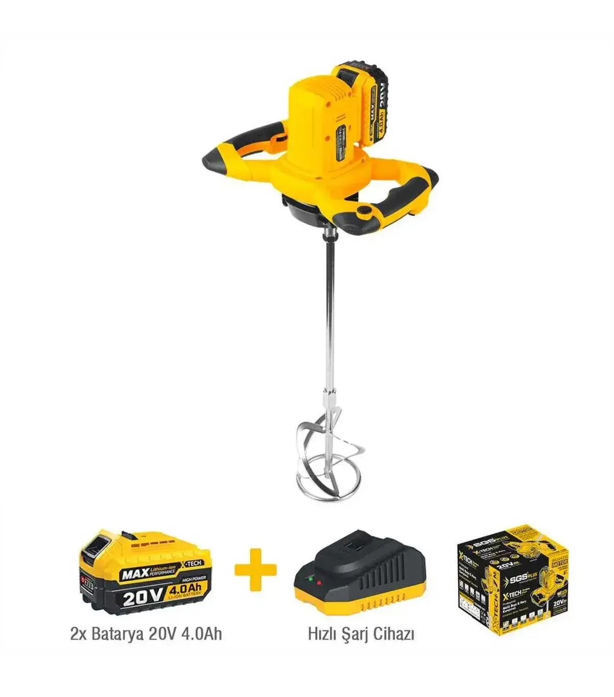 Sgs 5440 Akülü Karıştırıcı Kömürsüz Çift Akülü 20V 4.0 Ah