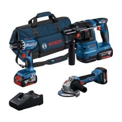 Bosch GBH 18V-22 + GWS 18V-8 + GSR 18V-45 Akülü Kombo Kit 3x18V 4.0Ah  - 0615A5007L