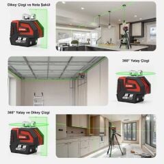 KOBB KBL32G Nokta ve Yatay Dikey Otomatik Hizalamalı Yeşil Lazer 360°