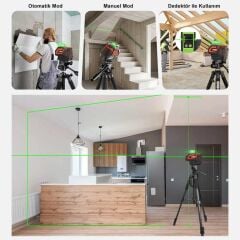 KOBB KBL32G Nokta ve Yatay Dikey Otomatik Hizalamalı Yeşil Lazer 360°