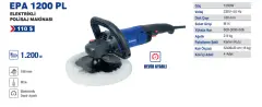 Exen EPA 1200 PL Polisaj Makinası 180mm 1200W