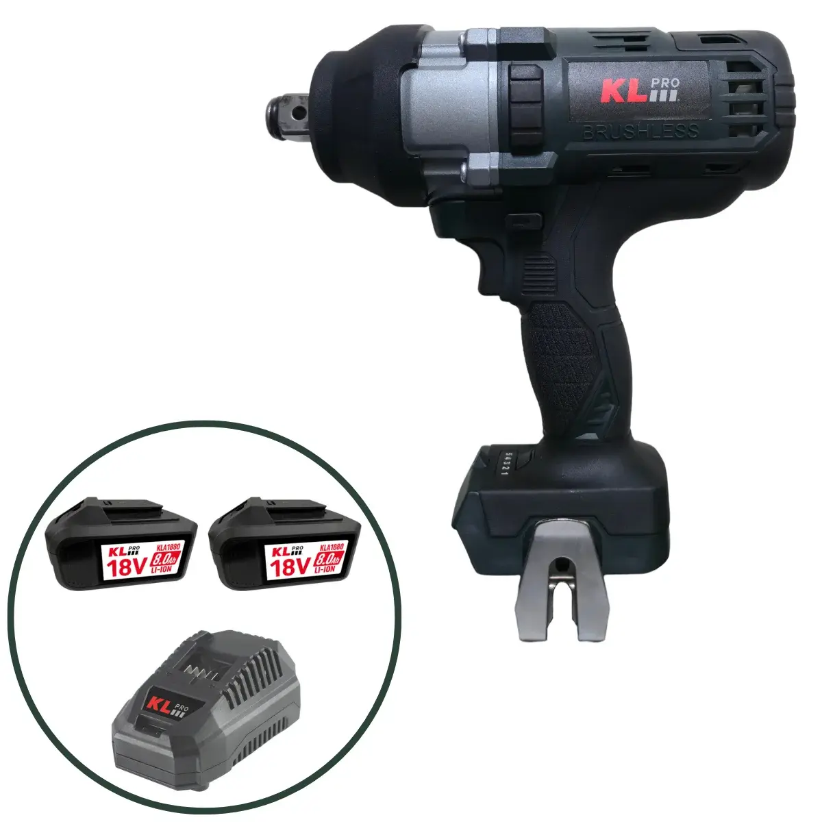 KLpro KLSS18BHX-80 3/4'' Kömürsüz Şarjlı Darbeli Somun Sökme Makinesi 18V 8Ah
