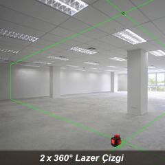 KOBB KBL34G Yeşil Çapraz Çizgi Lazer Distomat Şarjlı 3X360⁰ 40 Metre
