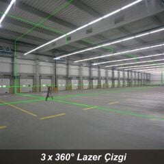 KOBB KBL34G Yeşil Çapraz Çizgi Lazer Distomat Şarjlı 3X360⁰ 40 Metre