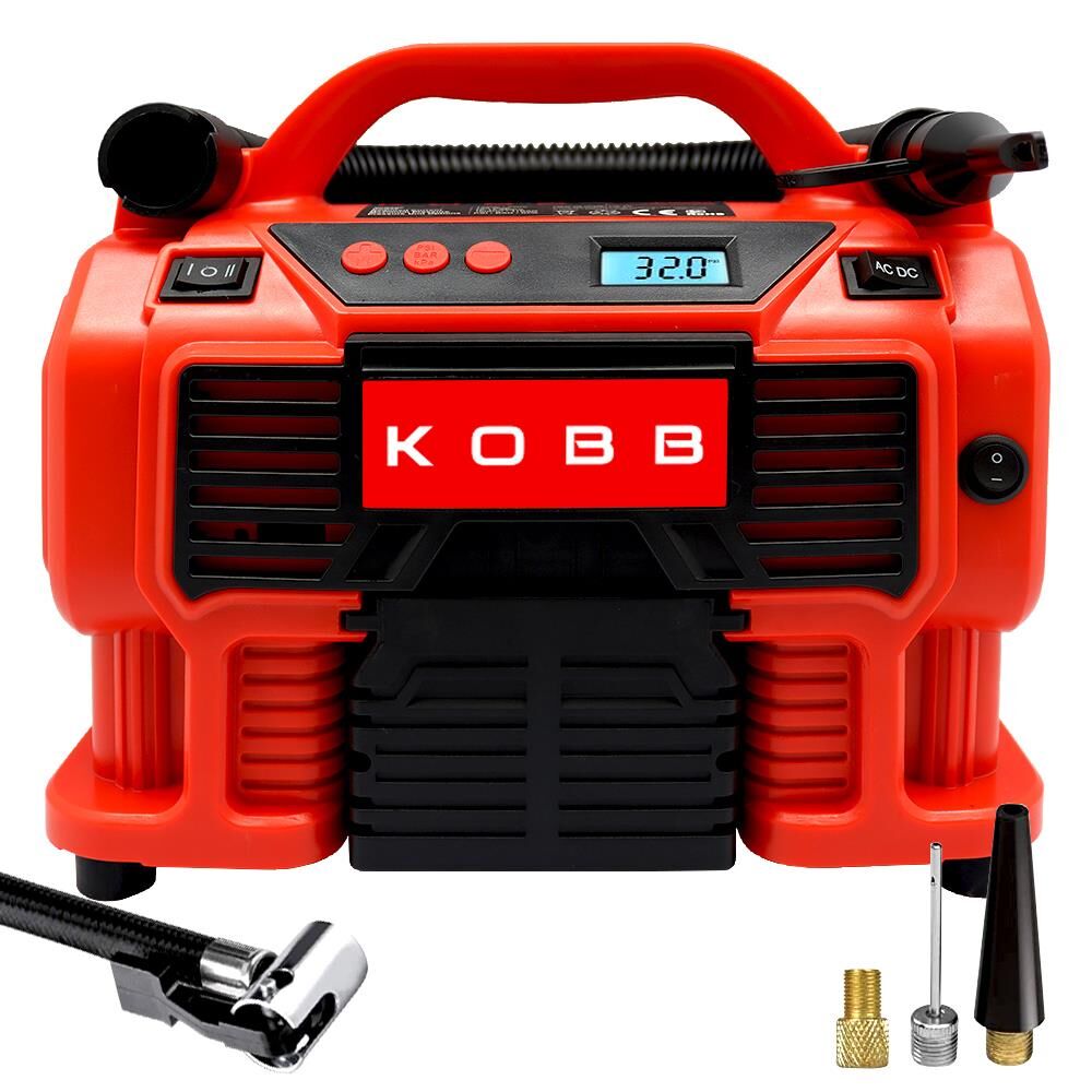 KOBB KB300 Dijital Basınç Göstergeli Lastik & Yatak Şişirme Pompası 12Volt/220Volt 160 PSI