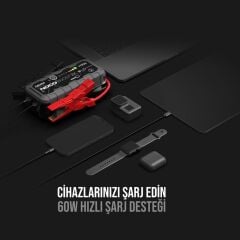 NOCO Genius GBX55 Akü Takviye 12V 1750Amp Ultrasafe Lityum + Powerbank + Led Lamba
