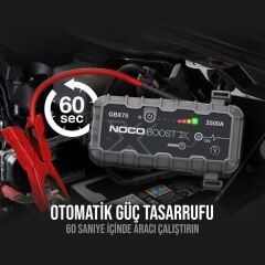 NOCO Genius GBX75 Akü Takviye 12V 2500Amp Ultrasafe Lityum+ Powerbank + Led Lamba
