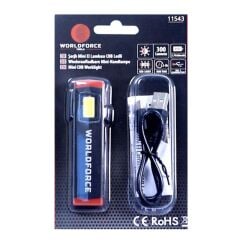 Worldforce 11543 Şarjlı Mini El Lambası COB Ledli 300 Lümen