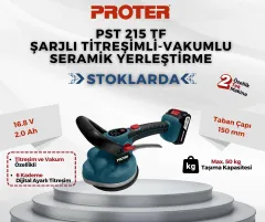 Proter PST 215 TF Akülü Fayans Tokmağı Titreşimli Vakumlu