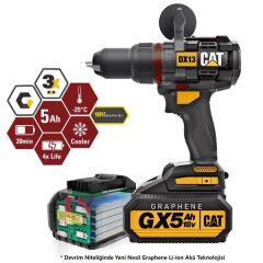 CAT DX13 Kömürsüz Profesyonel Şarjlı Darbeli Matkap GRAPHENE Li-ion 18Volt/5.0Ah