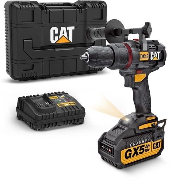 CAT DX13 Kömürsüz Profesyonel Şarjlı Darbeli Matkap GRAPHENE Li-ion 18Volt/5.0Ah