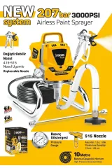 SGS 5280 Boya Püskürtme Makinesi 1010 Watt 207 Bar
