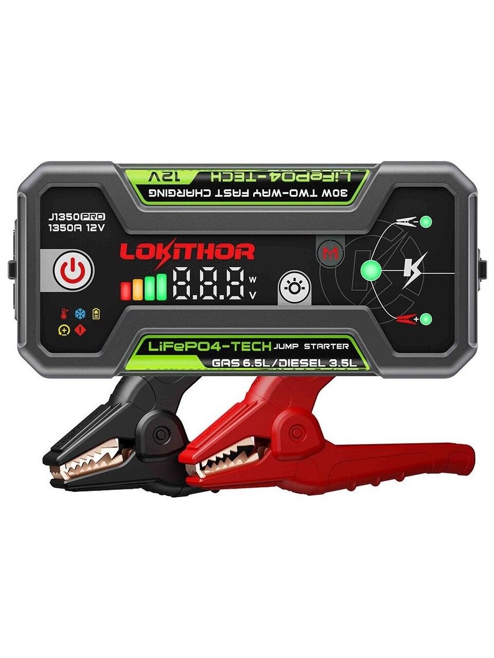 Lokithor J1350PRO Akıllı Akü Takviye + Powerbank + LED Lamba 12V 1350AMP Lifepo4