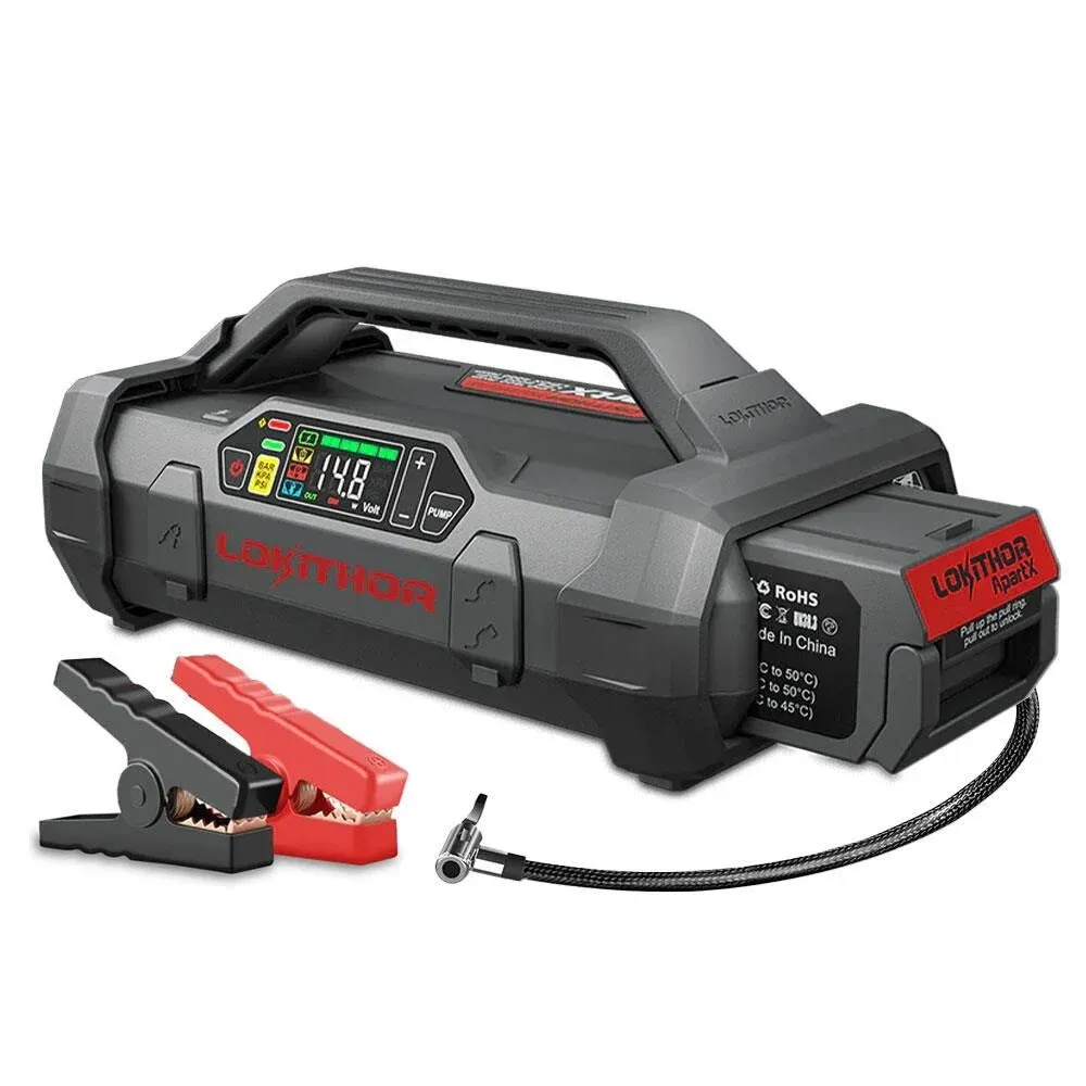 Lokithor APARTX2500  Akıllı Akü Takviye + Pompa + Powerbank + Led Lamba 12V 2500Amp LiFePO4