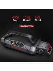 Lokithor APARTX4000 Akıllı Akü Takviye + Pompa + Powerbank + LED Lamba 12V 4000AMP Li-Polimer