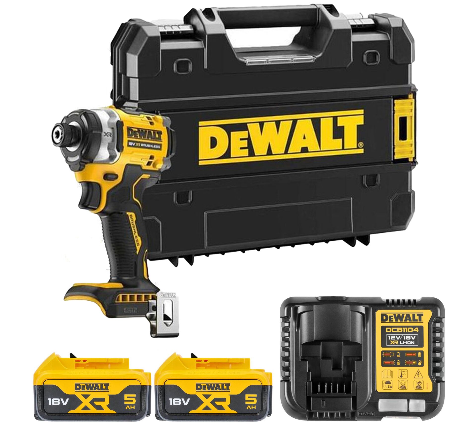 Dewalt DCF860P2 Premium Kömürsüz Darbeli Tornavida Tstak 18v 5ah Çift Akü